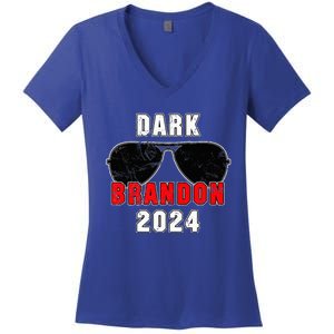 Dark Brandon 2024 CMon Man Vote Joe Pro Biden Women's V-Neck T-Shirt