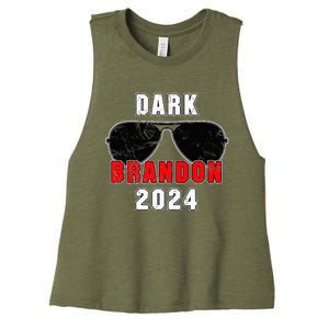 Dark Brandon 2024 CMon Man Vote Joe Pro Biden Women's Racerback Cropped Tank