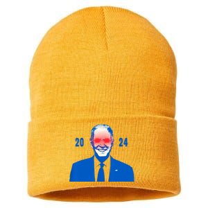 Dark Brandon 2024 Biden Funny New Campaign Sustainable Knit Beanie