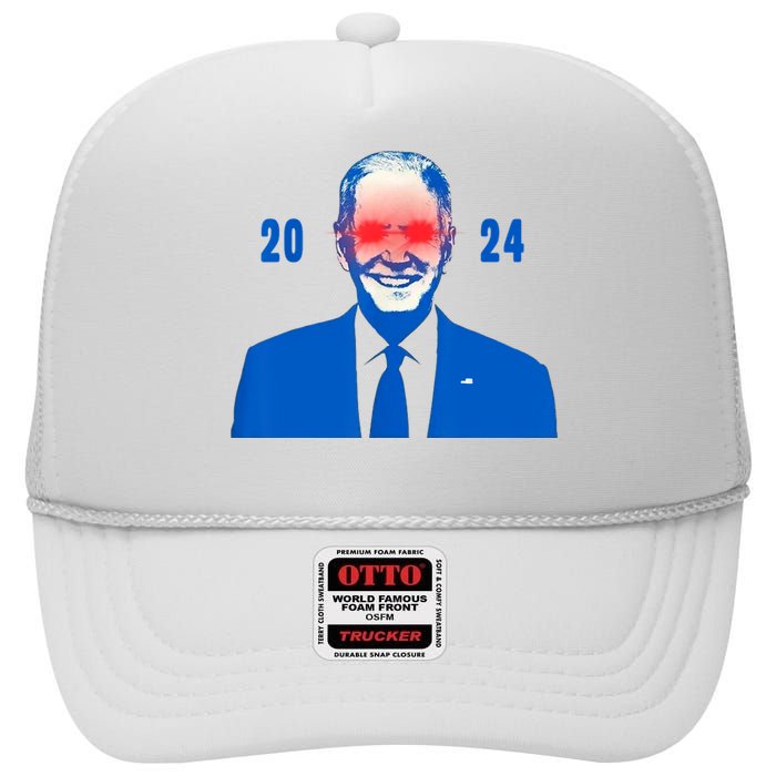 Dark Brandon 2024 Biden Funny New Campaign High Crown Mesh Back Trucker Hat