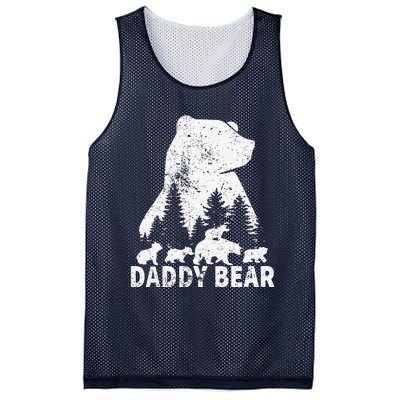 Daddy Bear 4 Cubs Father Day Funny Daddy Bear 4 Vintage Mesh Reversible Basketball Jersey Tank