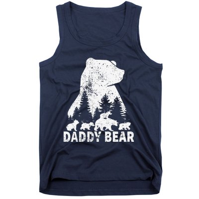 Daddy Bear 4 Cubs Father Day Funny Daddy Bear 4 Vintage Tank Top