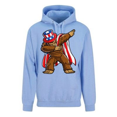 Dabbing Bigfoot 4th of July Sasquatch  USA Flag Unisex Surf Hoodie