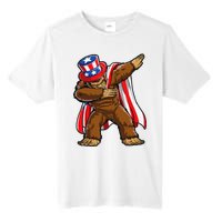 Dabbing Bigfoot 4th of July Sasquatch  USA Flag Tall Fusion ChromaSoft Performance T-Shirt