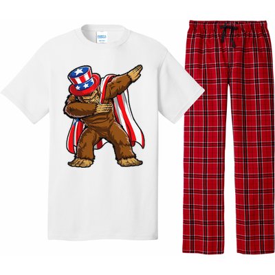 Dabbing Bigfoot 4th of July Sasquatch  USA Flag Pajama Set