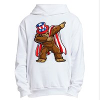 Dabbing Bigfoot 4th of July Sasquatch  USA Flag Urban Pullover Hoodie