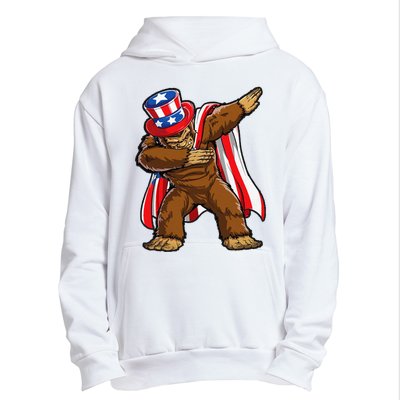 Dabbing Bigfoot 4th of July Sasquatch  USA Flag Urban Pullover Hoodie