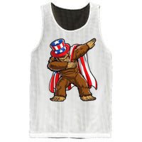 Dabbing Bigfoot 4th of July Sasquatch  USA Flag Mesh Reversible Basketball Jersey Tank