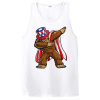 Dabbing Bigfoot 4th of July Sasquatch  USA Flag PosiCharge Competitor Tank