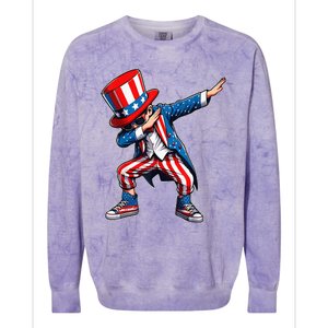 Dabbing Boy 4th Of July American Flag Usa Patriotic Colorblast Crewneck Sweatshirt