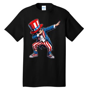 Dabbing Boy 4th Of July American Flag Usa Patriotic Tall T-Shirt