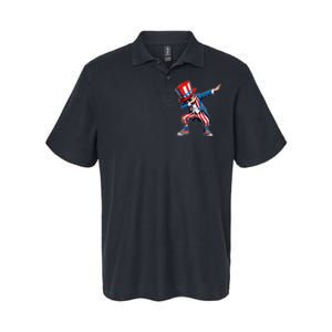 Dabbing Boy 4th Of July American Flag Usa Patriotic Softstyle Adult Sport Polo