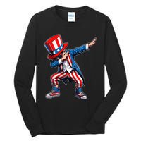 Dabbing Boy 4th Of July American Flag Usa Patriotic Tall Long Sleeve T-Shirt