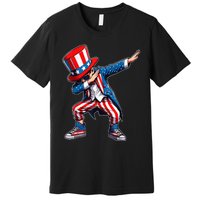 Dabbing Boy 4th Of July American Flag Usa Patriotic Premium T-Shirt