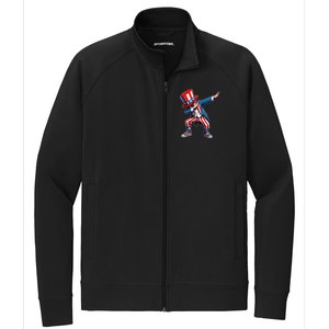 Dabbing Boy 4th Of July American Flag Usa Patriotic Stretch Full-Zip Cadet Jacket