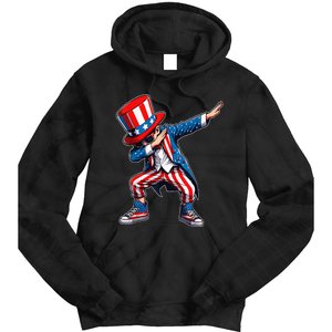 Dabbing Boy 4th Of July American Flag Usa Patriotic Tie Dye Hoodie