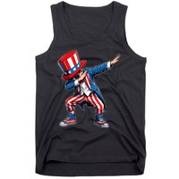 Dabbing Boy 4th Of July American Flag Usa Patriotic Tank Top