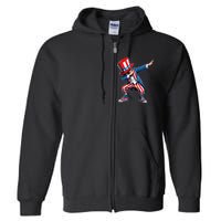 Dabbing Boy 4th Of July American Flag Usa Patriotic Full Zip Hoodie