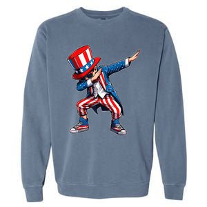 Dabbing Boy 4th Of July American Flag Usa Patriotic Garment-Dyed Sweatshirt