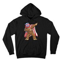 Dabbing Bigfoot 4th Of July Sasquatch American Flag Hoodie