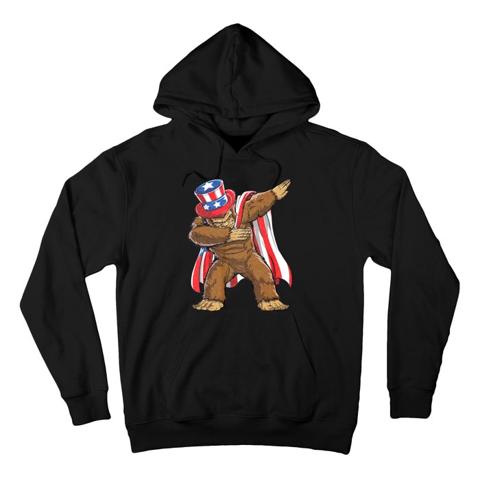 Dabbing Bigfoot 4th Of July Sasquatch American Flag Hoodie