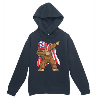 Dabbing Bigfoot 4th Of July Sasquatch American Flag Urban Pullover Hoodie