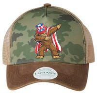 Dabbing Bigfoot 4th Of July Sasquatch American Flag Legacy Tie Dye Trucker Hat