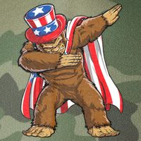 Dabbing Bigfoot 4th Of July Sasquatch American Flag Legacy Tie Dye Trucker Hat