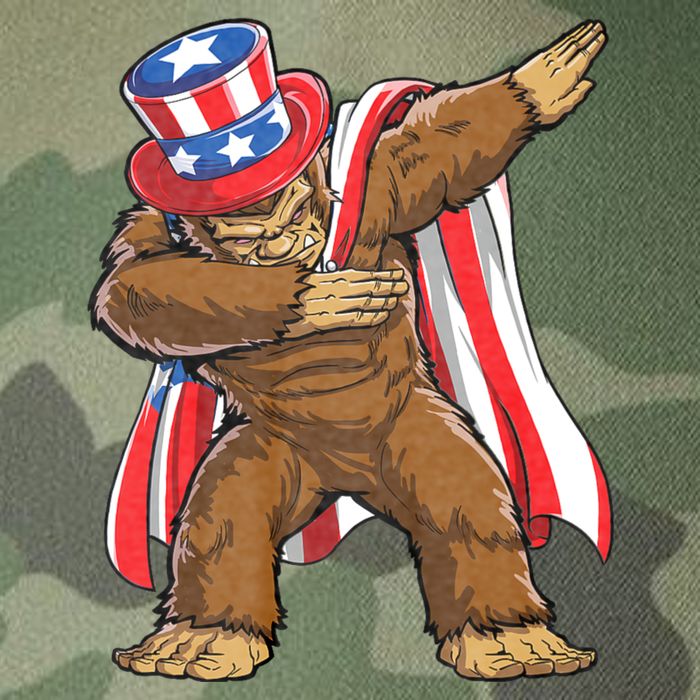 Dabbing Bigfoot 4th Of July Sasquatch American Flag Legacy Tie Dye Trucker Hat