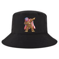 Dabbing Bigfoot 4th Of July Sasquatch American Flag Cool Comfort Performance Bucket Hat