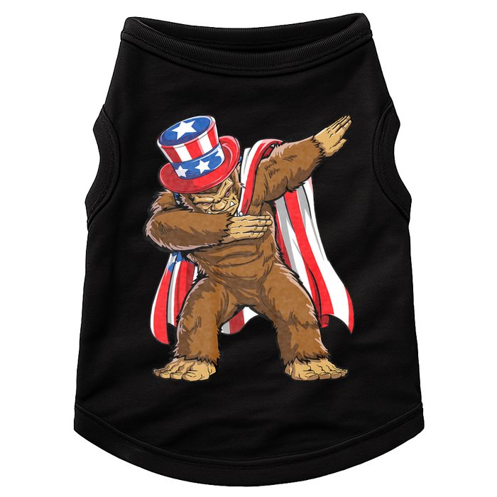 Dabbing Bigfoot 4th Of July Sasquatch American Flag Doggie Tank