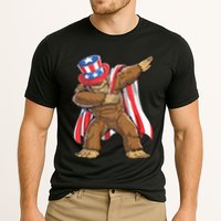 Dabbing Bigfoot 4th Of July Sasquatch American Flag Performance Shirt