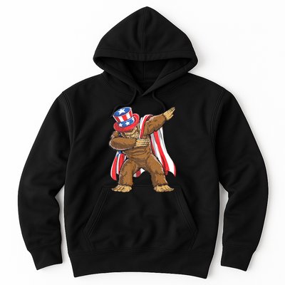 Dabbing Bigfoot 4th Of July Sasquatch American Flag Hoodie