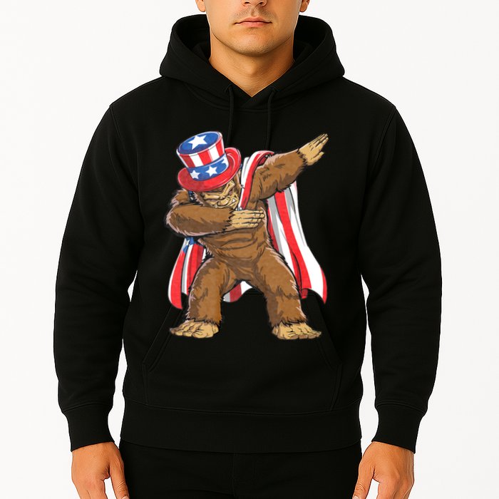 Dabbing Bigfoot 4th Of July Sasquatch American Flag Hoodie