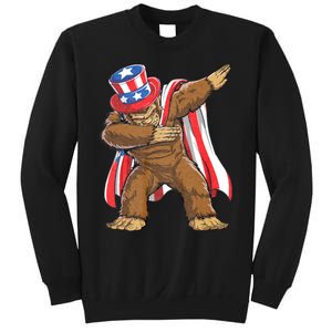 Dabbing Bigfoot 4th Of July Sasquatch American Flag Sweatshirt