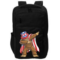 Dabbing Bigfoot 4th Of July Sasquatch American Flag Impact Tech Backpack