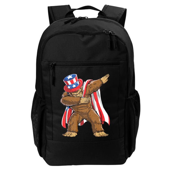 Dabbing Bigfoot 4th Of July Sasquatch American Flag Backpack