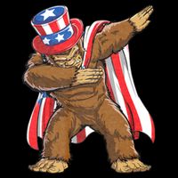 Dabbing Bigfoot 4th Of July Sasquatch American Flag Button