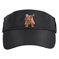 Dabbing Bigfoot 4th Of July Sasquatch American Flag Adult Drive Performance Visor