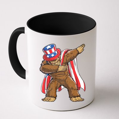 Dabbing Bigfoot 4th Of July Sasquatch American Flag Mug
