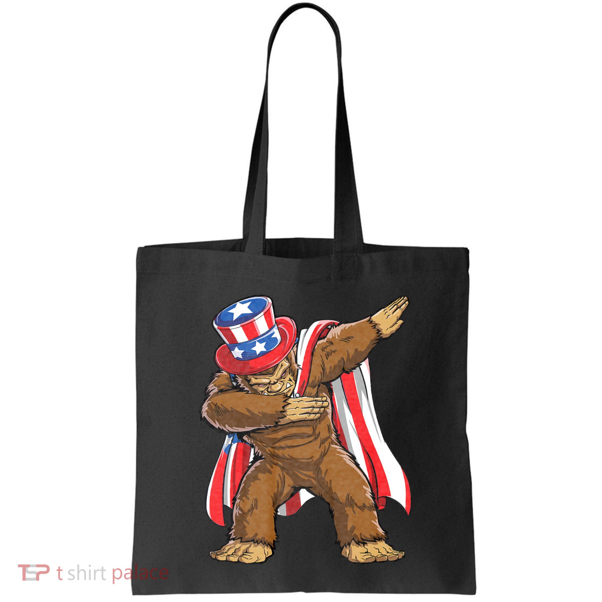 Dabbing Bigfoot 4th Of July Sasquatch American Flag Bag
