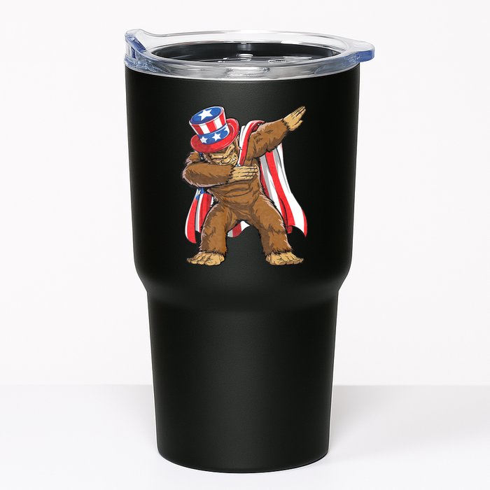 Dabbing Bigfoot 4th Of July Sasquatch American Flag Tumbler