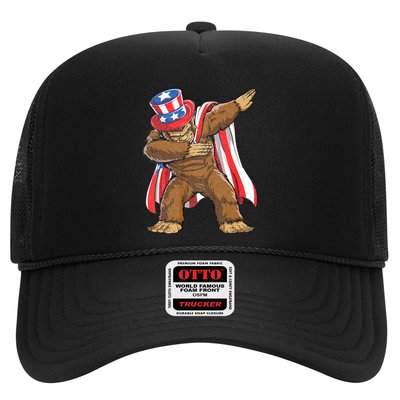Dabbing Bigfoot 4th Of July Sasquatch American Flag Trucker Hat
