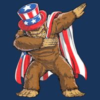 Dabbing Bigfoot 4th Of July Sasquatch American Flag Infant Baby Jersey Bodysuit