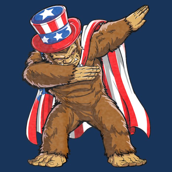 Dabbing Bigfoot 4th Of July Sasquatch American Flag Infant Baby Jersey Bodysuit