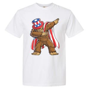 Dabbing Bigfoot 4th Of July Sasquatch American Flag Garment-Dyed Heavyweight T-Shirt