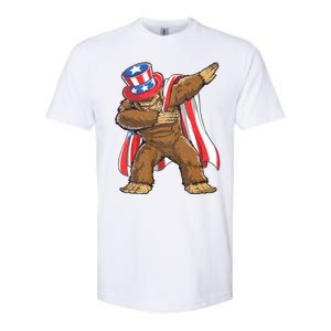 Dabbing Bigfoot 4th Of July Sasquatch American Flag Softstyle CVC T-Shirt