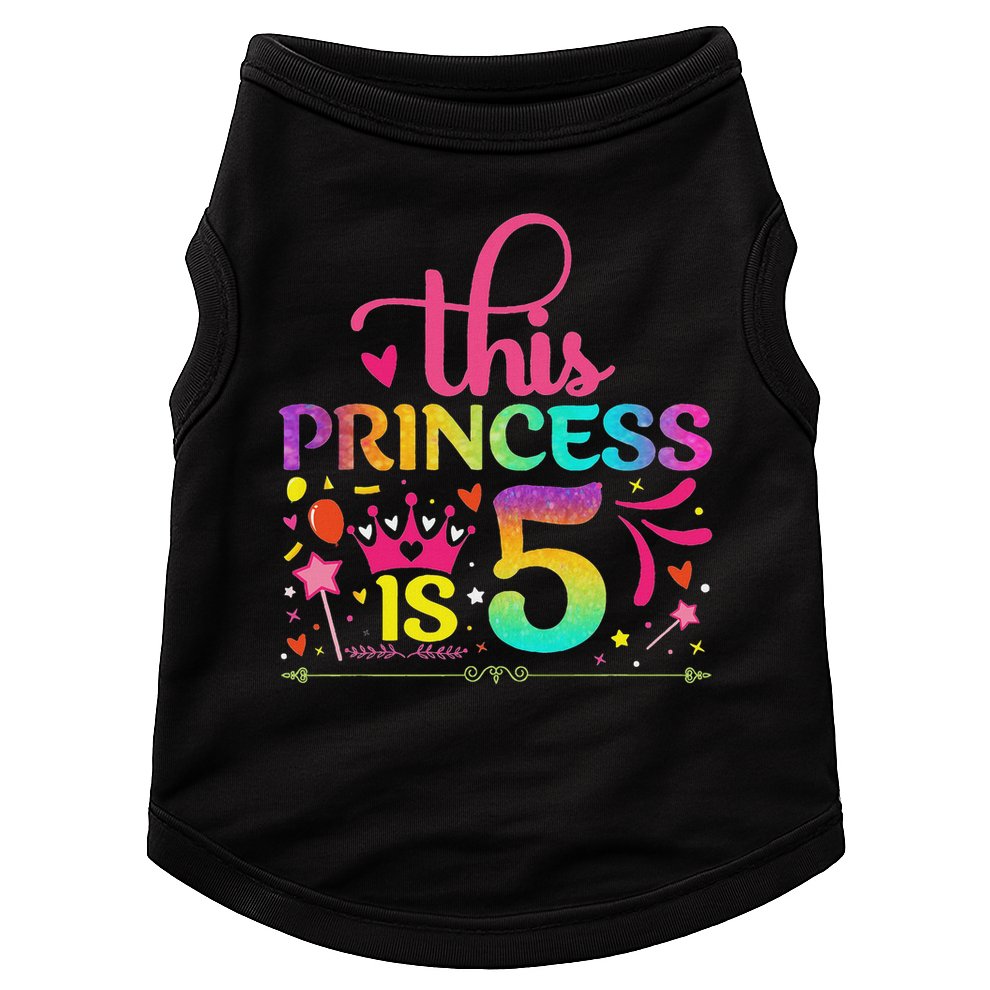 Daughter Birthday 5 Years Old Princess Girl 5th B Day Funny Doggie Tank