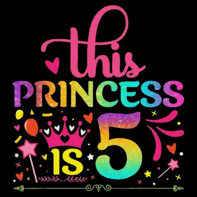 Daughter Birthday 5 Years Old Princess Girl 5th B Day Funny T-Shirt