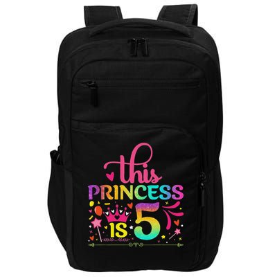 Daughter Birthday 5 Years Old Princess Girl 5th B Day Funny Impact Tech Backpack